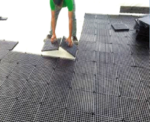 Place the vg30 draincell into the green roof