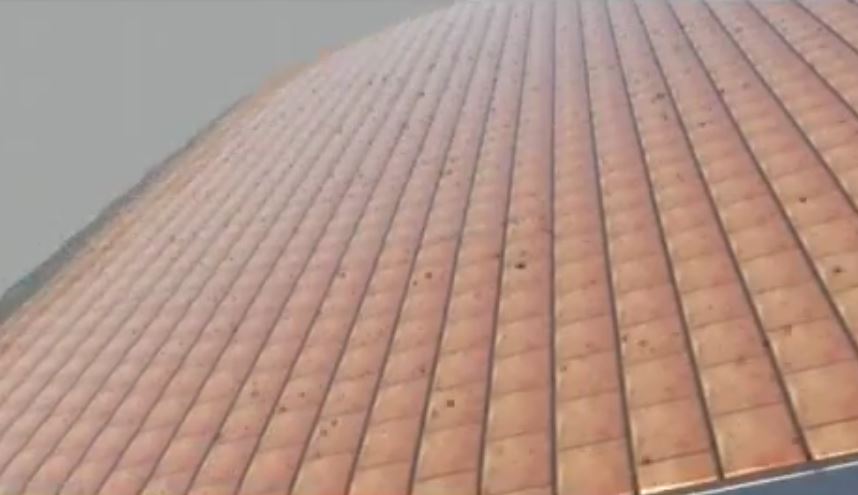 Step 1: Water flows from the roof