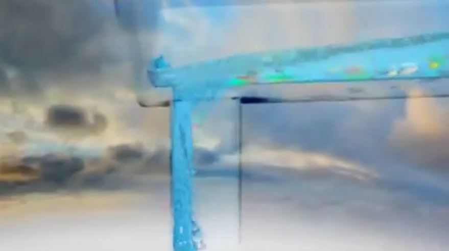 Step 2: Water flows from roof to rain gutters