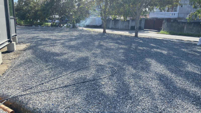 cebu trucks parking lot using grass pavers