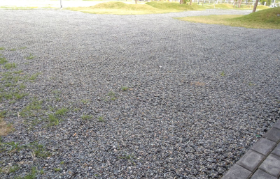 parking lot using gravel pavers